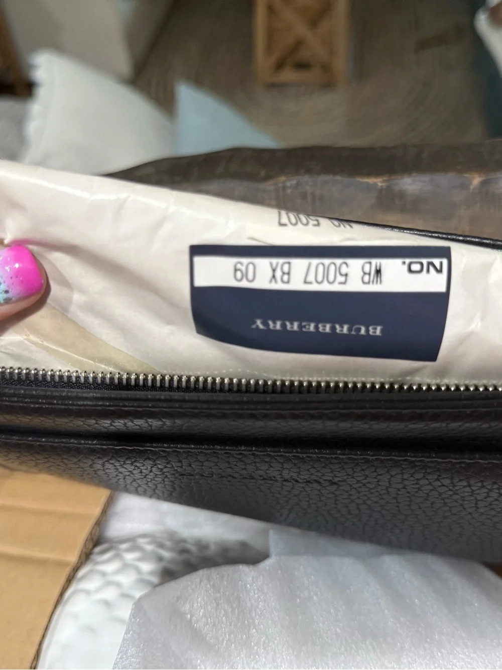 Burberry London black pebbled leather clutch, brand new.